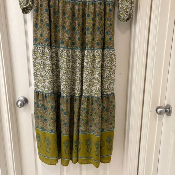 Natural Life Auguste Maxi Dress, Chartreuse Floral XL - Picture 7 of 8